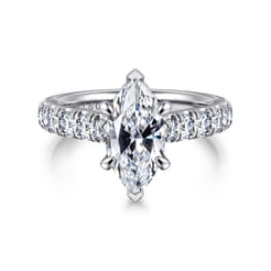 Sarita - 14K White Gold Marquise Shape Diamond Engagement Ring