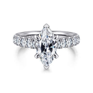 Sarita - 14K White Gold Marquise Shape Diamond Engagement Ring