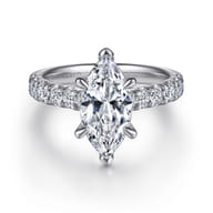Sarita - 14K White Gold Marquise Shape Diamond Engagement Ring
