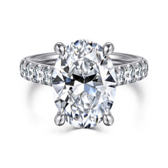 Sarita - 14K White Gold Oval Diamond Engagement Ring