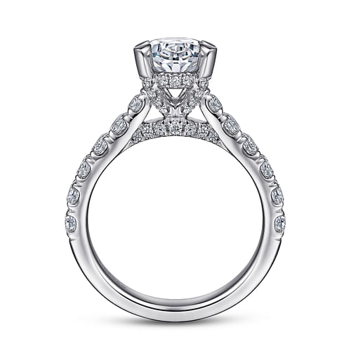 Sarita - 14K White Gold Oval Diamond Engagement Ring - 0.91 ct - Shot 2