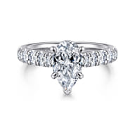Sarita - 14K White Gold Pear Shape Diamond Engagement Ring