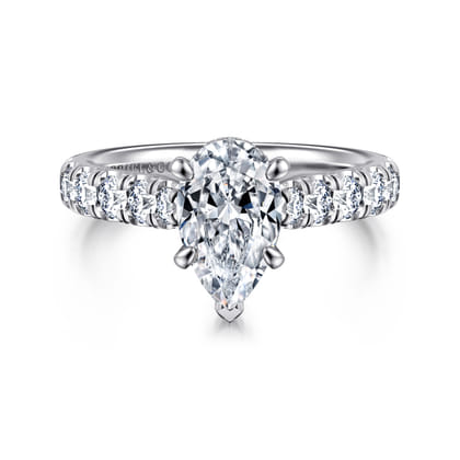 Sarita - 14K White Gold Pear Shape Diamond Engagement Ring