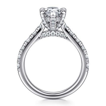 Sarita - 14K White Gold Pear Shape Diamond Engagement Ring