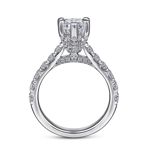 Sarita - 14K White Gold Pear Shape Diamond Engagement Ring - 0.92 ct - Shot 2