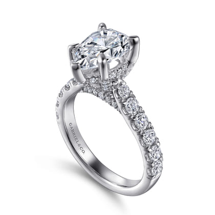 Sarita - 14K White Gold Pear Shape Diamond Engagement Ring