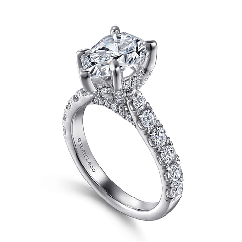 Sarita - 14K White Gold Pear Shape Diamond Engagement Ring - 0.92 ct - Shot 3