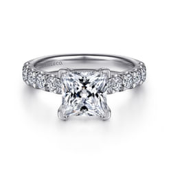 Sarita - 14K White Gold Princess Cut Diamond Engagement Ring
