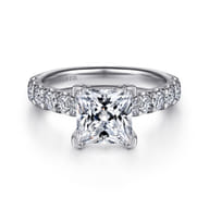 Sarita - 14K White Gold Princess Cut Diamond Engagement Ring