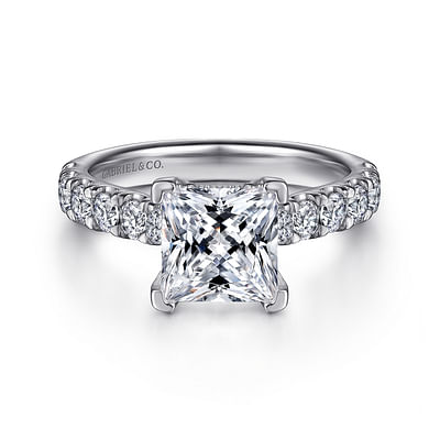 Sarita - 14K White Gold Princess Cut Diamond Engagement Ring