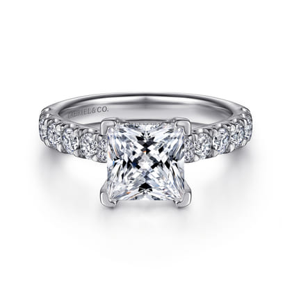 Sarita - 14K White Gold Princess Cut Diamond Engagement Ring