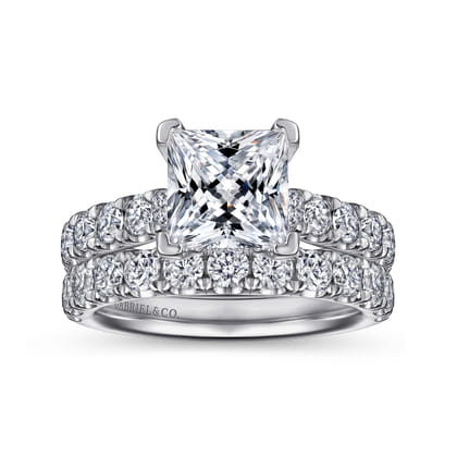 Sarita - 14K White Gold Princess Cut Diamond Engagement Ring