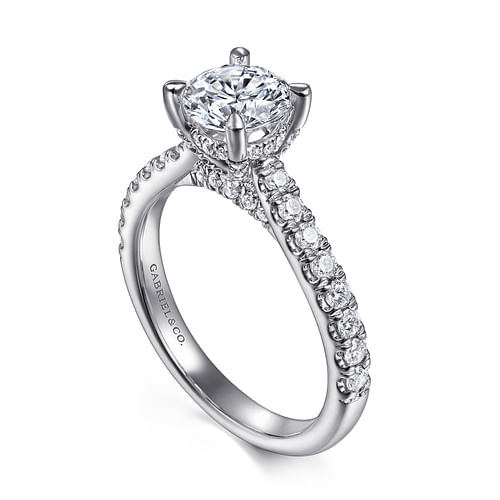 Sarita - 14K White Gold Round Diamond Engagement Ring - 0.51 ct - Shot 3