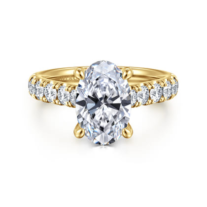 Sarita - 14K Yellow Gold Oval Diamond Engagement Ring