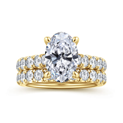 Sarita - 14K Yellow Gold Oval Diamond Engagement Ring