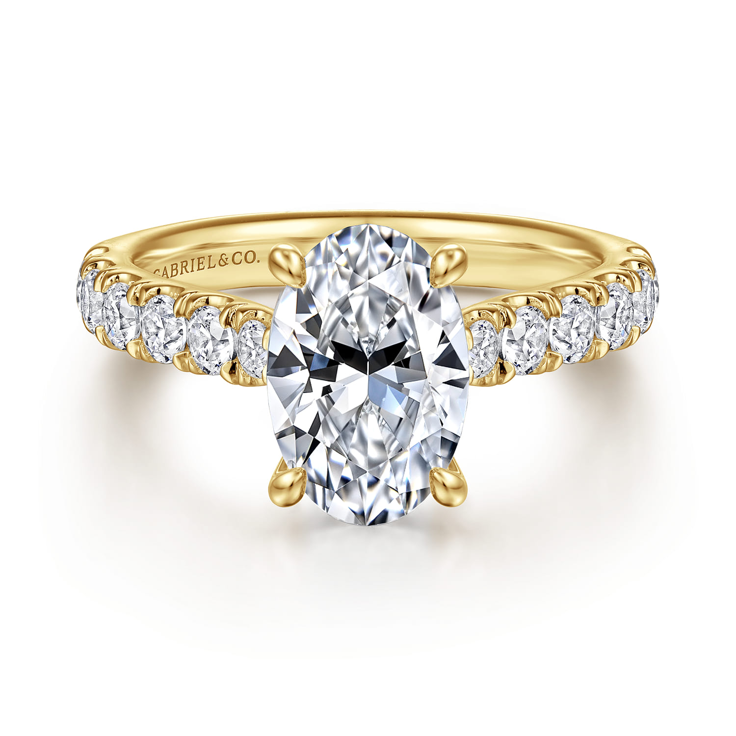 Sarita - 14K Yellow Gold Oval Diamond Engagement Ring