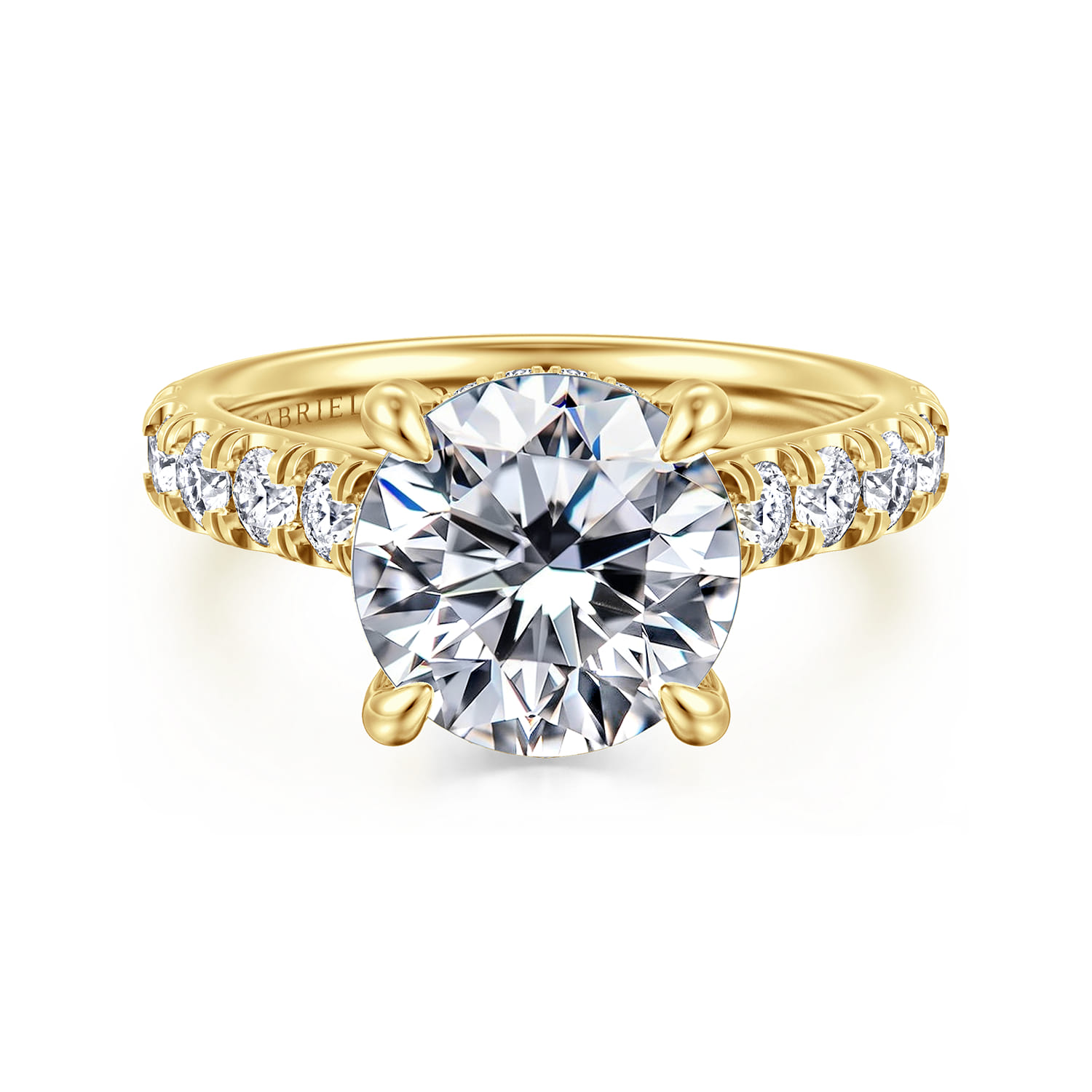 Sarita - 14K Yellow Gold Round Diamond Engagement Ring