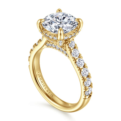 Sarita - 14K Yellow Gold Round Diamond Engagement Ring