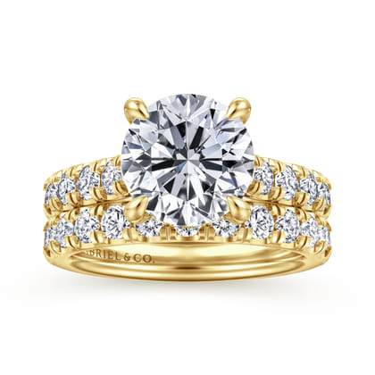 Sarita - 14K Yellow Gold Round Diamond Engagement Ring