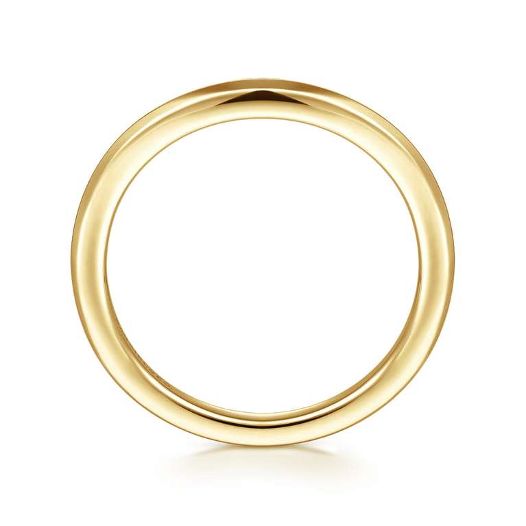 Curved Wedding Ring in 14k Yellow Gold with   at Gabriel & Co. - Shot 2