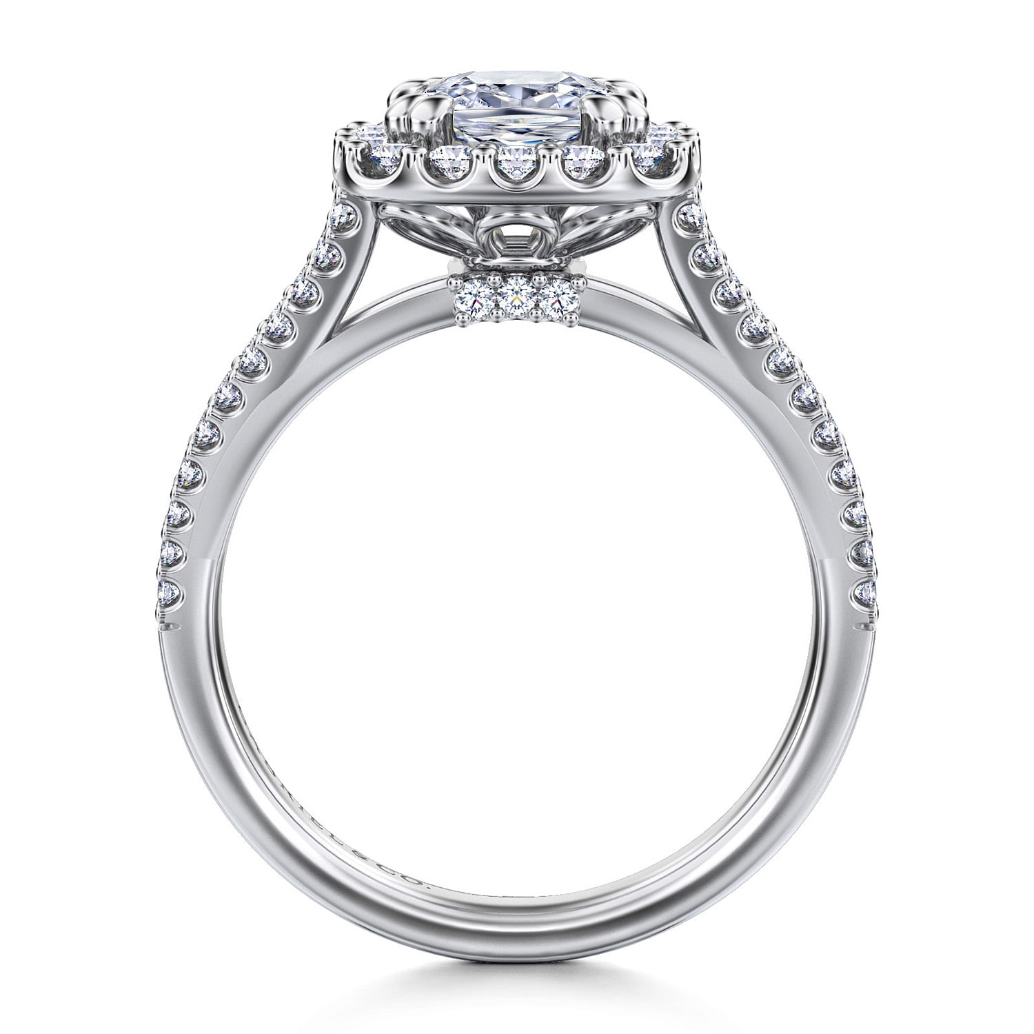 Savannah - 14K White Gold Cushion Halo Diamond Engagement Ring - 0.54 ct - Shot 2