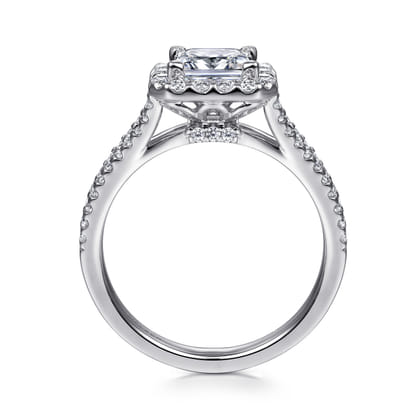 Savannah - 14K White Gold Princess Halo Diamond Engagement Ring