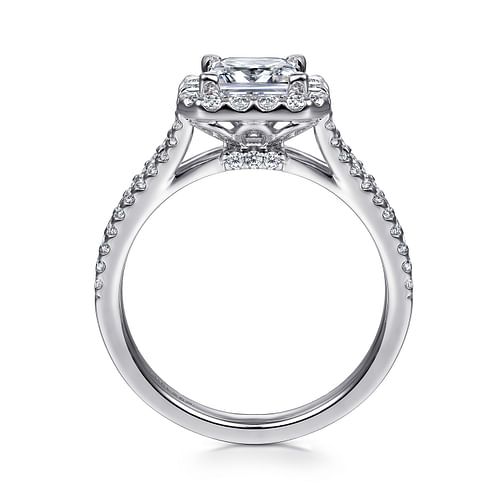 Savannah - 14K White Gold Princess Halo Diamond Engagement Ring - 0.54 ct - Shot 2