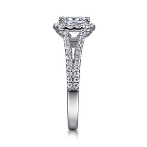 Savannah - 14K White Gold Princess Halo Diamond Engagement Ring