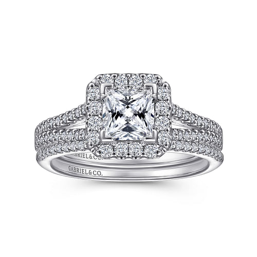 Savannah - 14K White Gold Princess Halo Diamond Engagement Ring - 0.33 ct - Shot 4