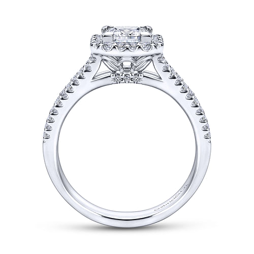Savannah - 14K White Gold Princess Halo Diamond Engagement Ring - 0.43 ct - Shot 2