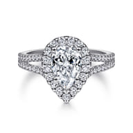 Savannah - Platinum Pear Shape Halo Diamond Engagement Ring