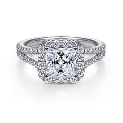 Savannah - Platinum Princess Halo Diamond Engagement Ring