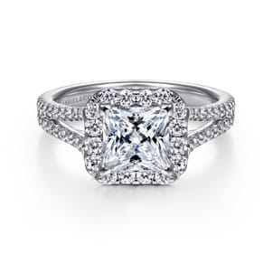 Savannah - Platinum Princess Halo Diamond Engagement Ring