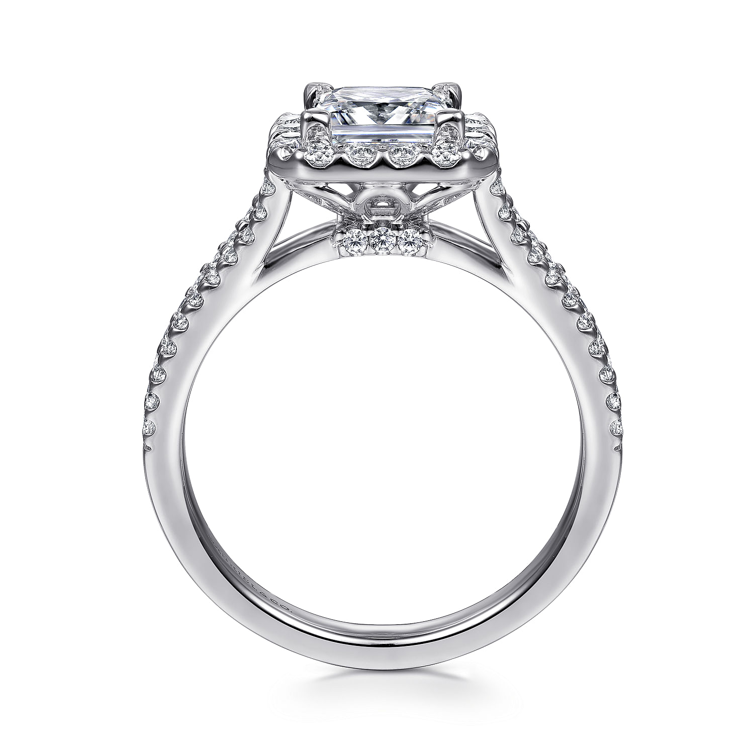 Savannah - Platinum Princess Halo Diamond Engagement Ring - 0.54 ct - Shot 2