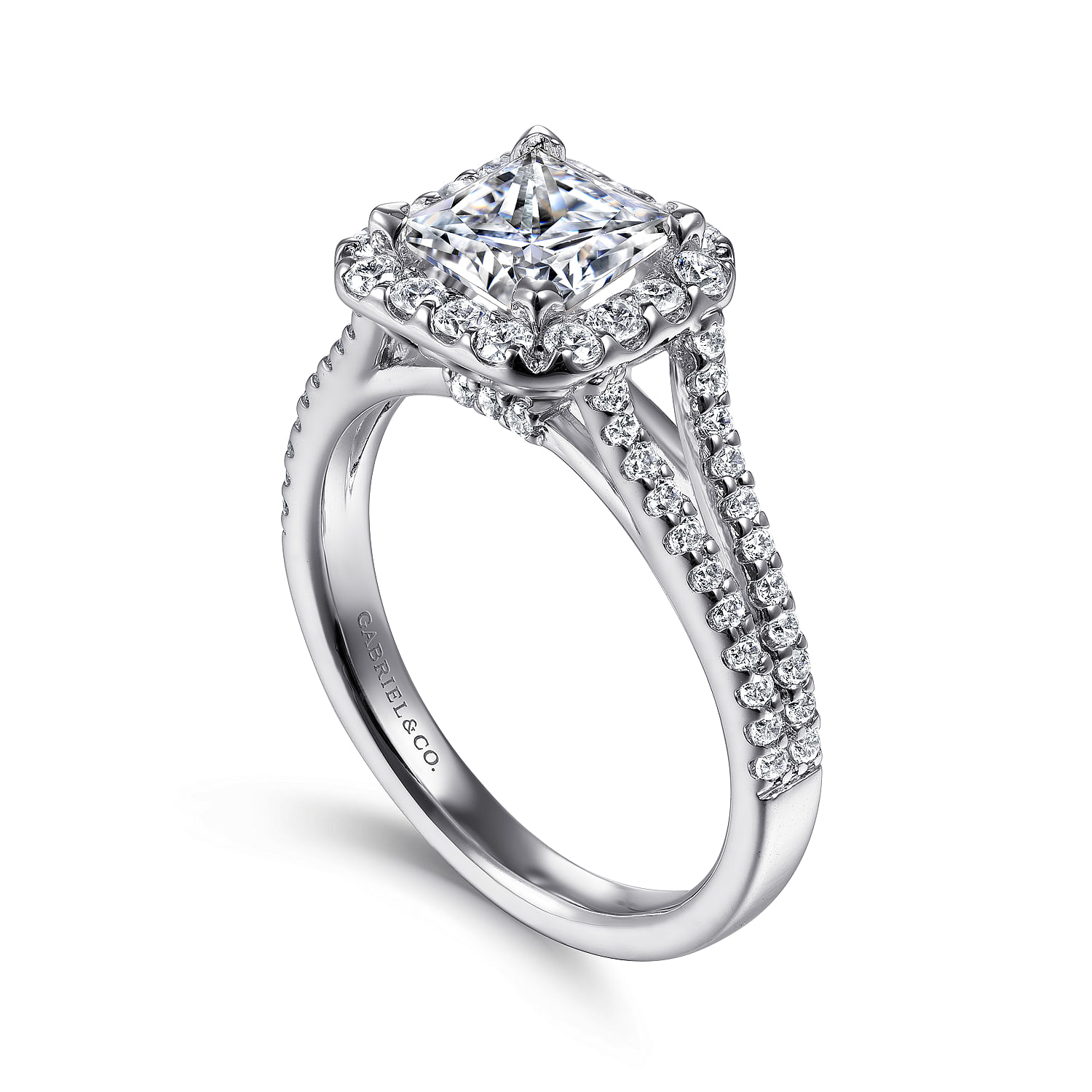 Savannah - Platinum Princess Halo Diamond Engagement Ring - 0.54 ct - Shot 3