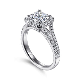 Savannah - Platinum Princess Halo Diamond Engagement Ring