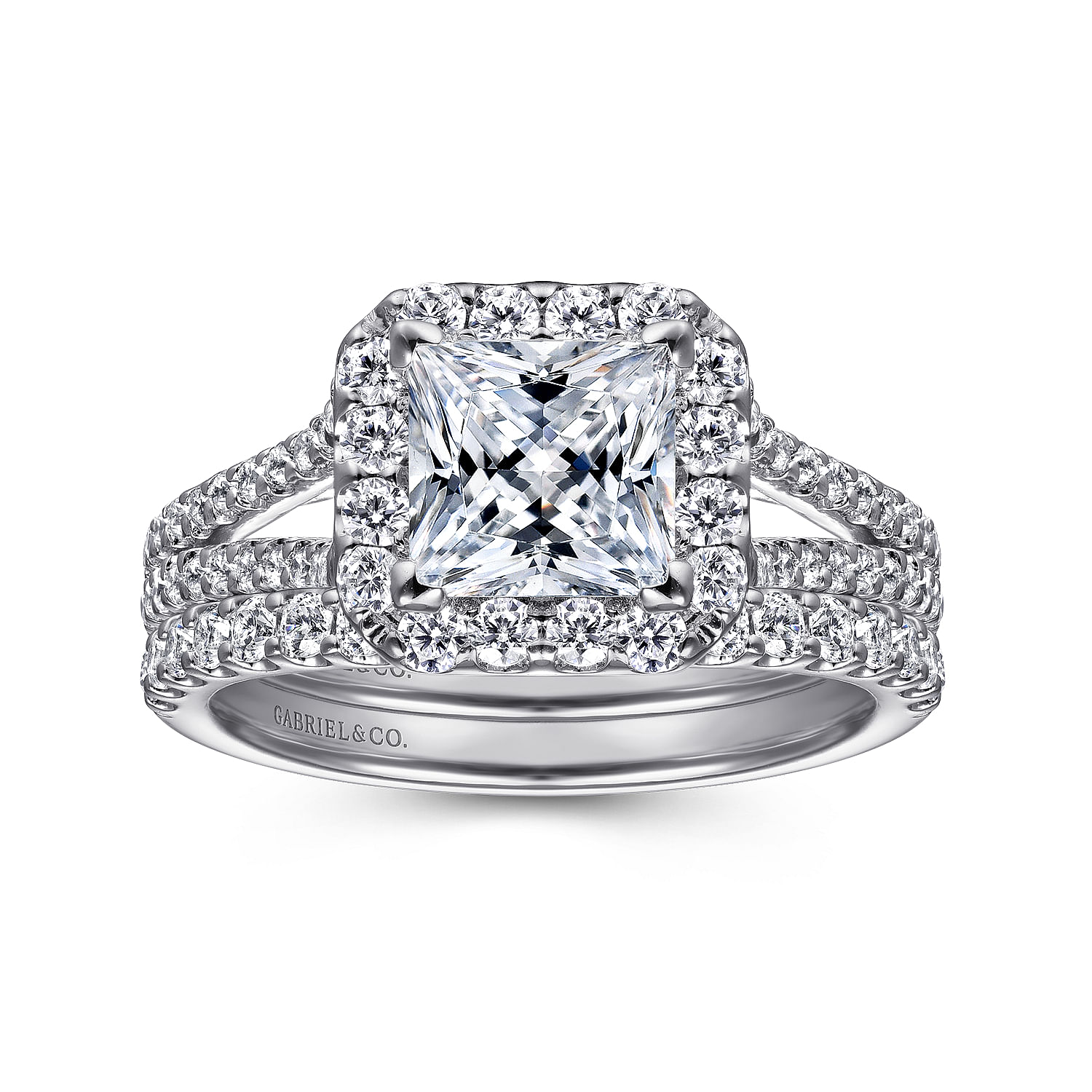 Savannah - Platinum Princess Halo Diamond Engagement Ring - 0.54 ct - Shot 4