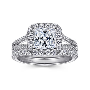 Savannah - Platinum Princess Halo Diamond Engagement Ring