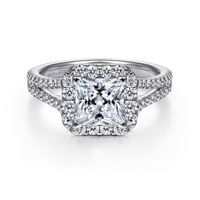 Savannah - Princess Halo Diamond Engagement Ring in Platinum