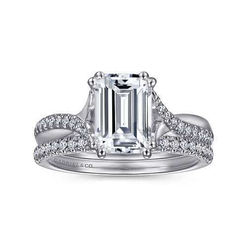 Scout - 14K White Gold Emerald Cut Diamond Engagement Ring - 0.18 ct - Shot 4