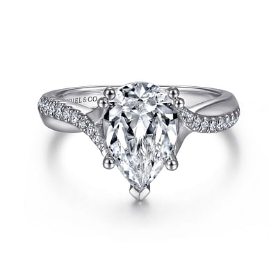 Scout - 14K White Gold Pear Shape Diamond Engagement Ring