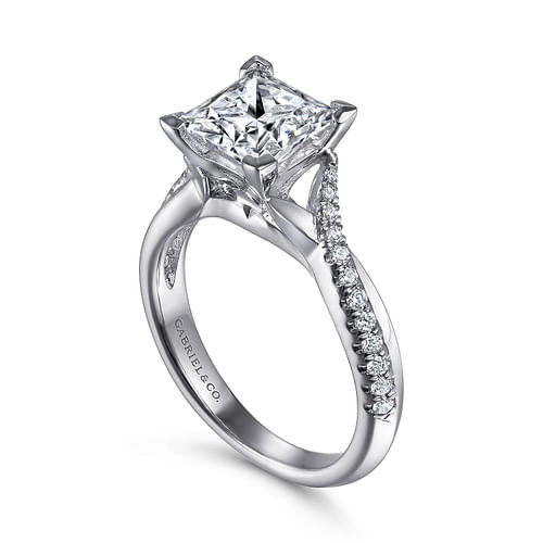 Scout - 14K White Gold Princess Cut Diamond Engagement Ring - 0.18 ct - Shot 3