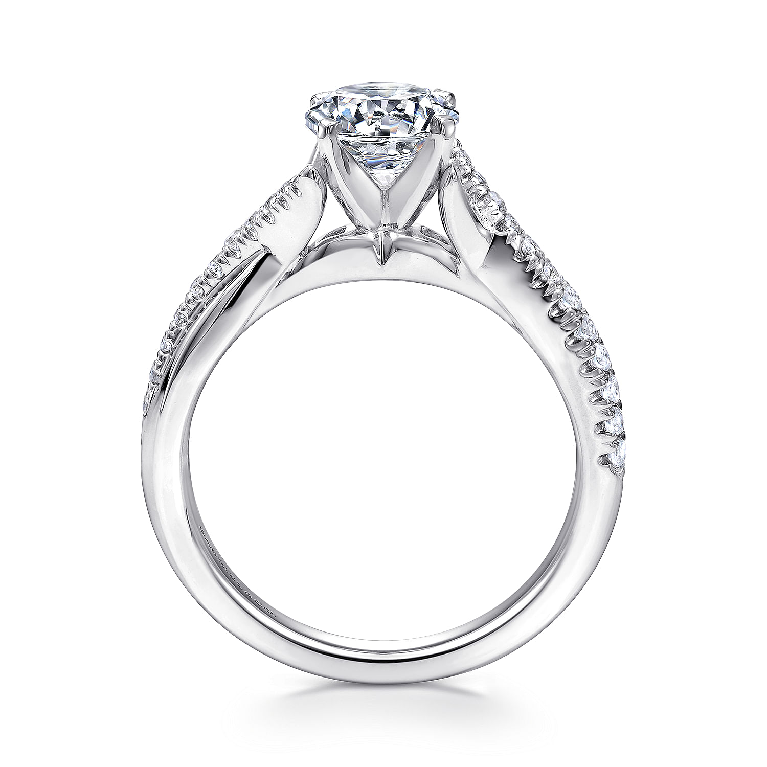 Scout - 14K White Gold Round Twisted Diamond Engagement Ring - 0.18 ct - Shot 2