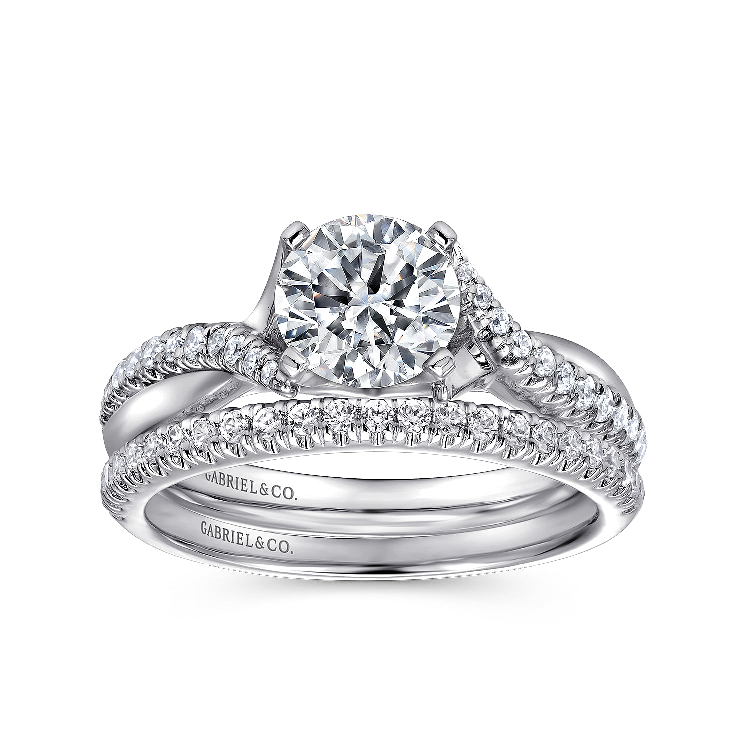 Scout - 14K White Gold Round Twisted Diamond Engagement Ring - 0.18 ct - Shot 4