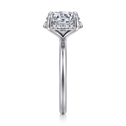 Seattle - 14K White Gold Round Hidden Halo Diamond Engagement Ring