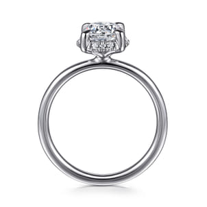 Seattle - 14K White Gold Round Hidden Halo Diamond Engagement Ring