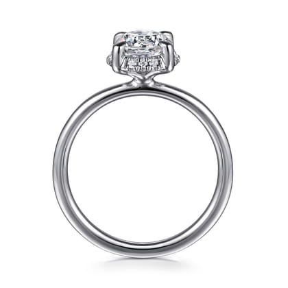 Seattle - 14K White Gold Round Hidden Halo Diamond Engagement Ring