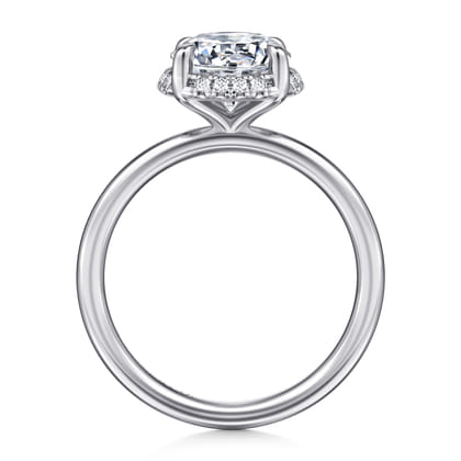 Seattle - 14K White Gold Round Hidden Halo Diamond Engagement Ring