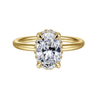 Seattle - 14K Yellow Gold Oval Hidden Halo Diamond Engagement Ring