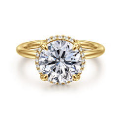 Seattle - 14K Yellow Gold Round Hidden Halo Diamond Engagement Ring